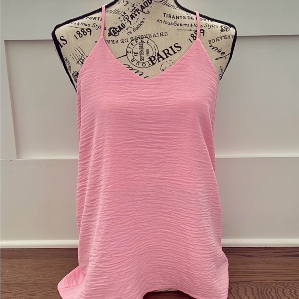 Light Pink V-Neck Spaghetti Strap Women's Tank Top
